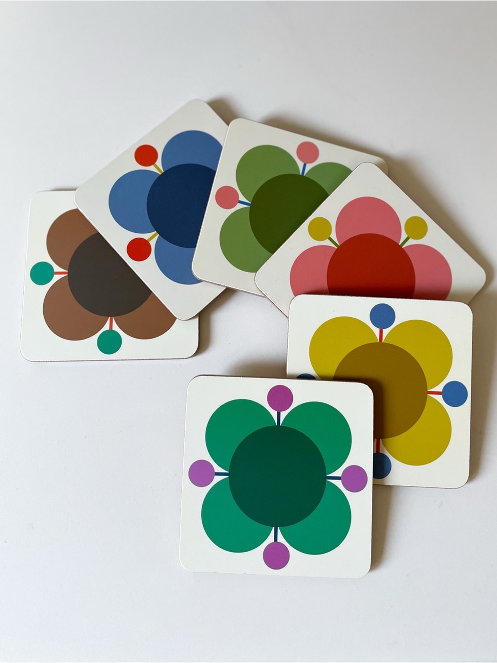 Orla Kiely Atomic Flower Coasters - Set of 6